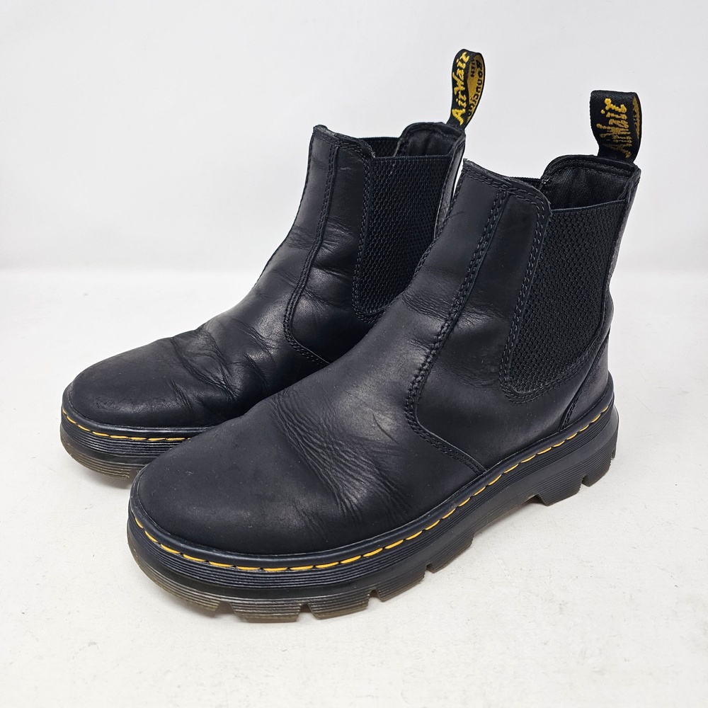Dr. Martens Embury Chelsea Ankle Boots Womens Size 7 Black Leather Slip On AW004